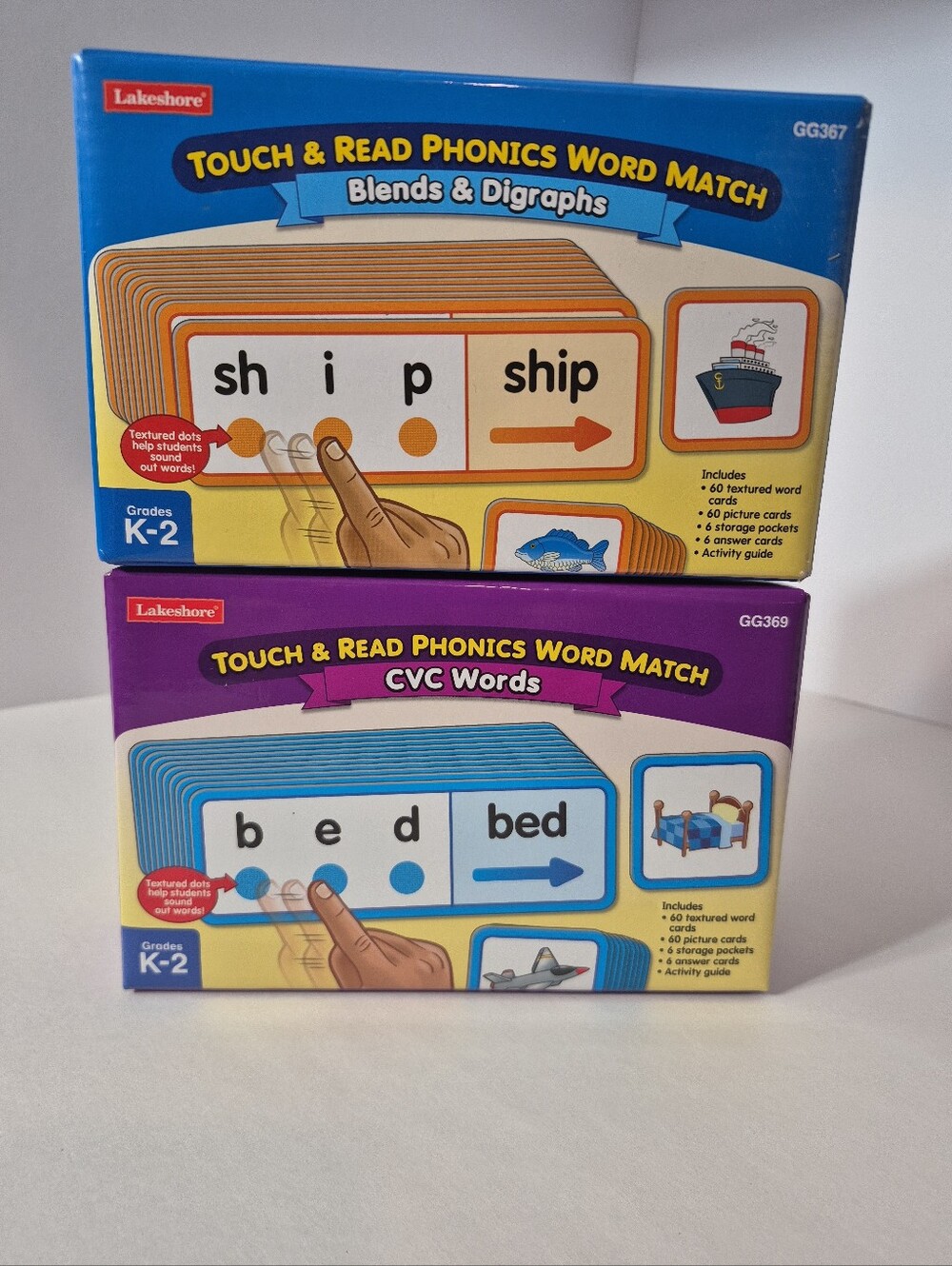 Touch and Read Phonics Word Match Lakeshore CVC Words  & Blends and Digraphs